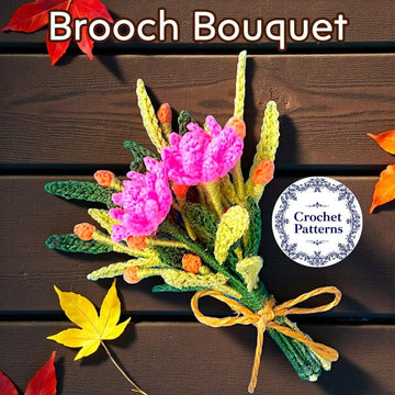 Crochet Flower Brooch mini bouquet