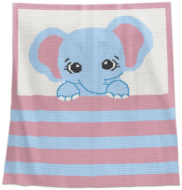 Good Night Elephant Crochet Baby Blanket Pattern – Written Row by Row + Chart
