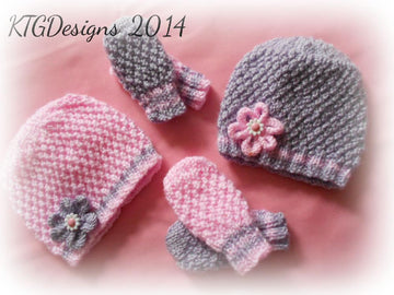 'Grace' Hat & Mitts Set