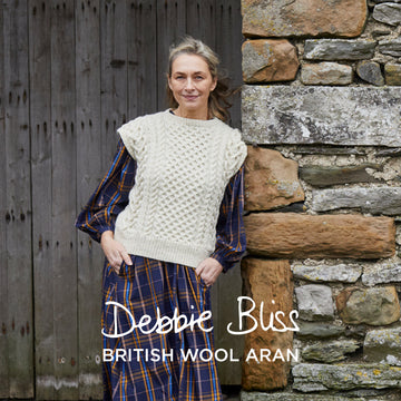 Cabled Tank Top - Knitting Pattern for Women in Debbie Bliss British Wool Aran by Debbie Bliss