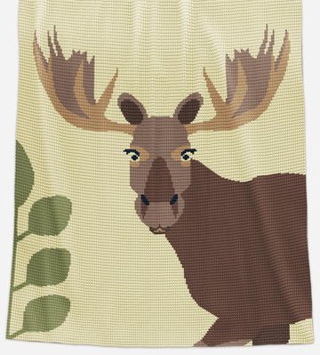 Moose Crochet Lap Blanket Pattern – Written Row by Row + Chart