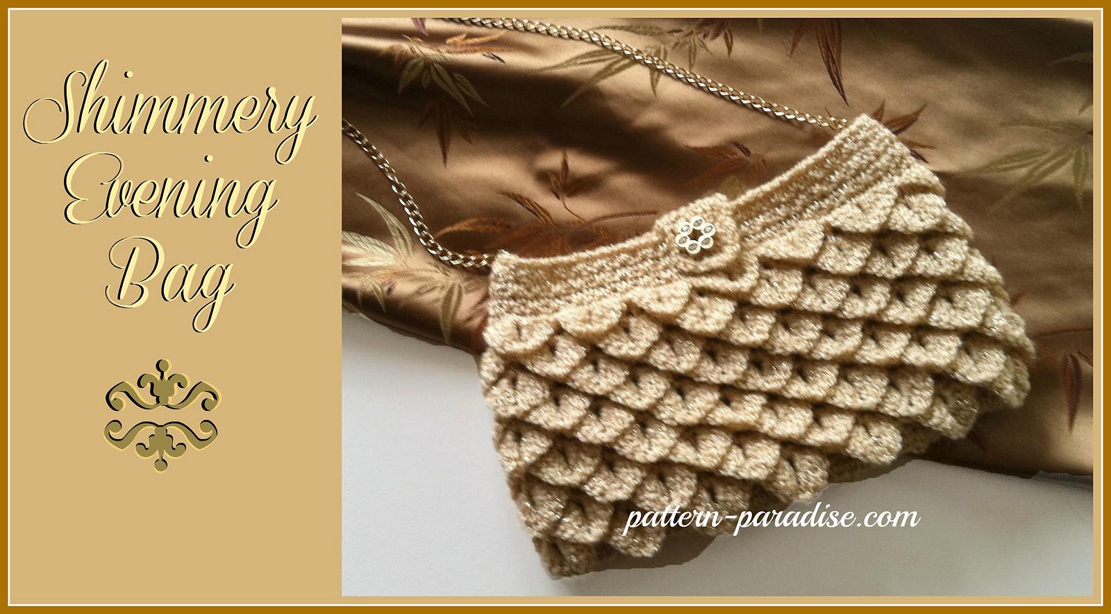 Shimmery Crocodile Stitch Evening Bag 12-056
