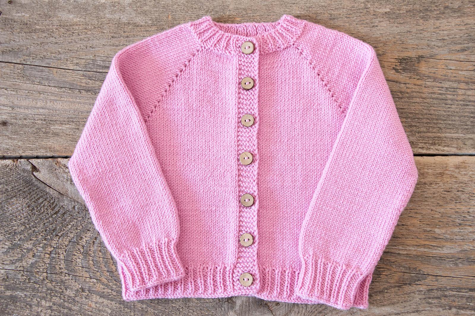 Pink Raglan  Baby Cardigan