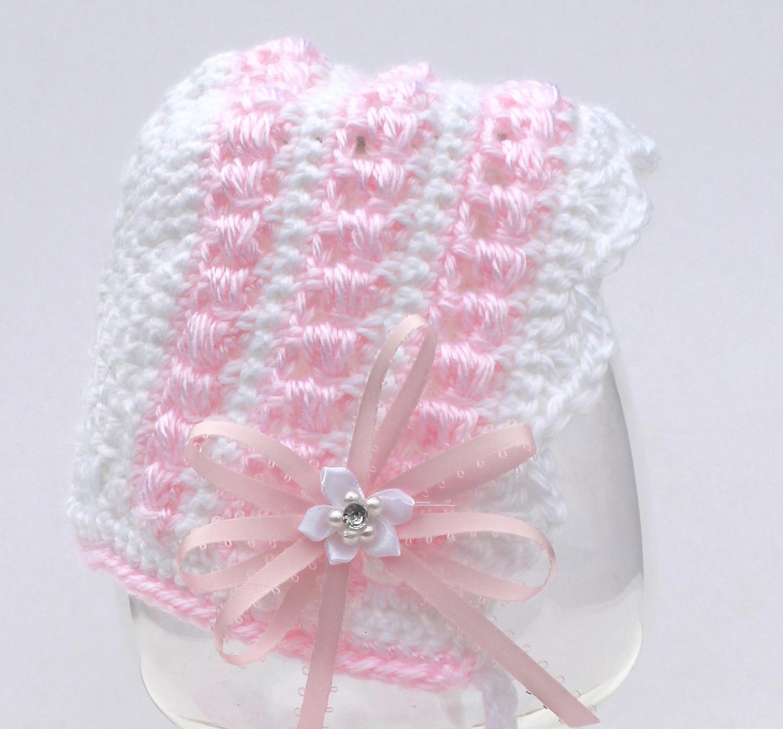 Pearls & Lace Bonnet & Booties 14-137