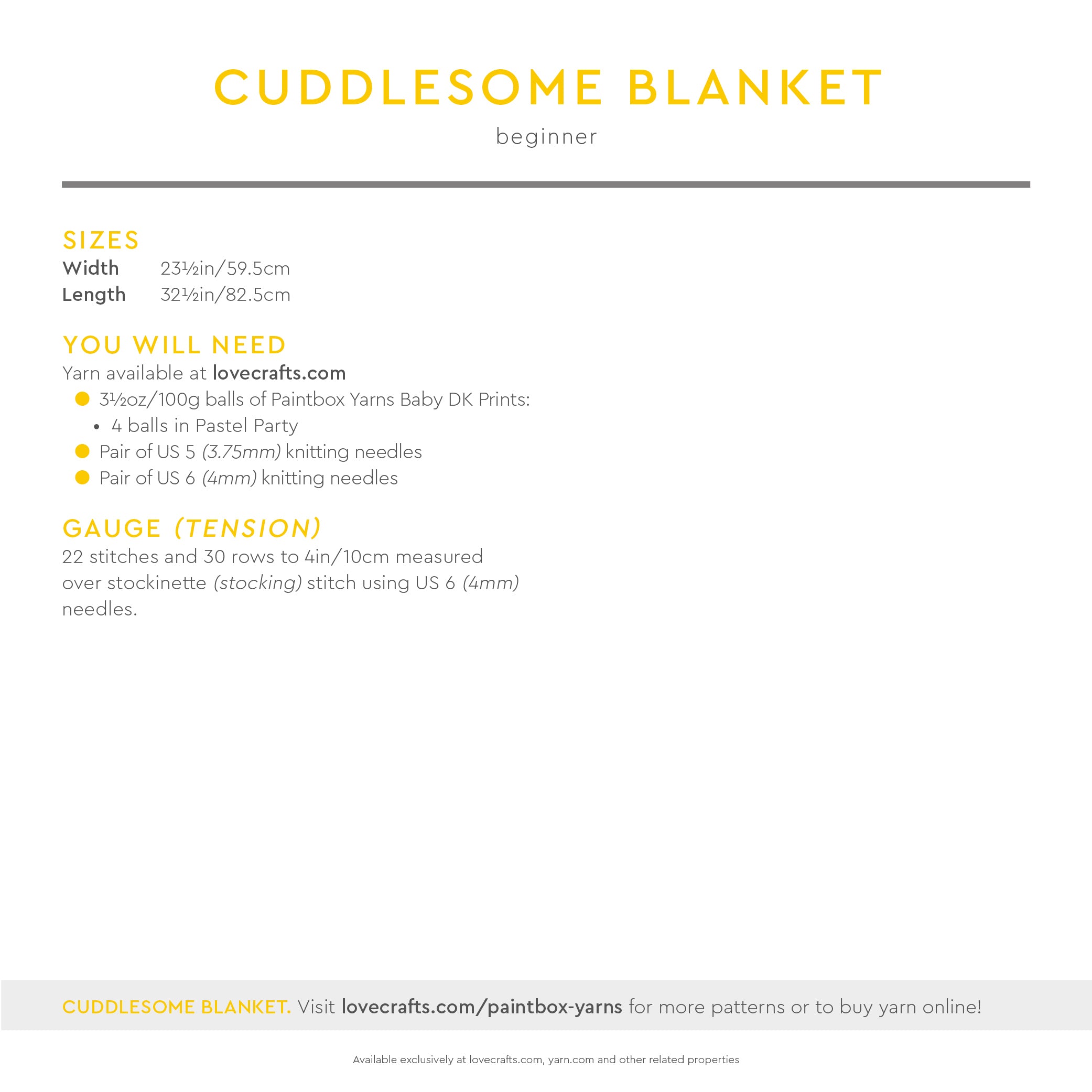 Cuddlesome Blanket - Free Knitting Pattern For Babies in Paintbox Yarns Baby DK Prints by Paintbox Yarns