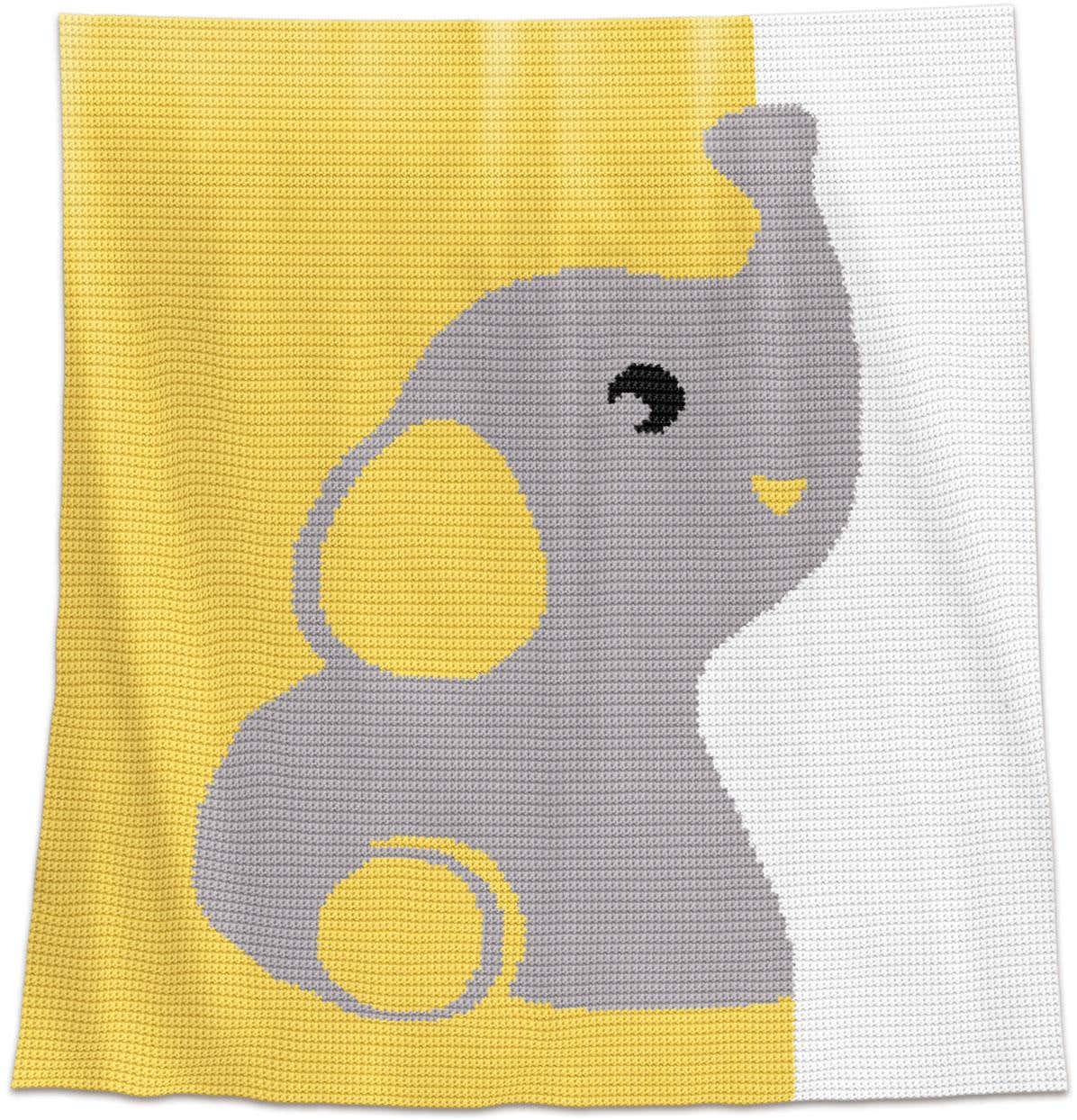 Banana Elephant Crochet Baby Blanket Pattern – Written Row by Row + Chart