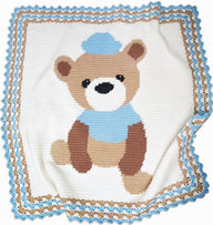 Sailor Bear Crochet Baby Blanket Pattern – Written Row by Row + Chart