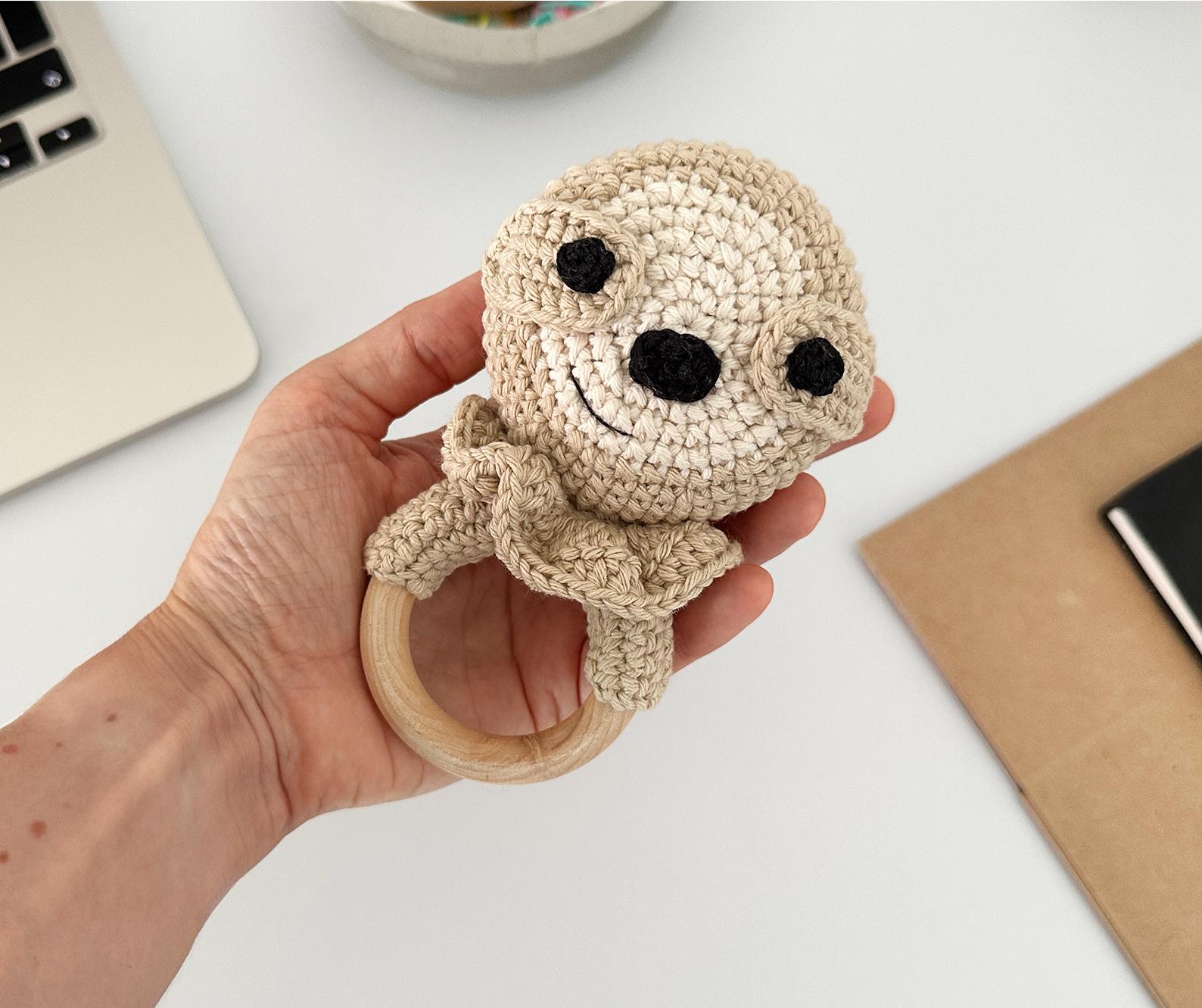 Sloth Baby Lovey Blanket & Rattle Crochet Pattern PDF – Cute Stuffed Toy Tutorial
