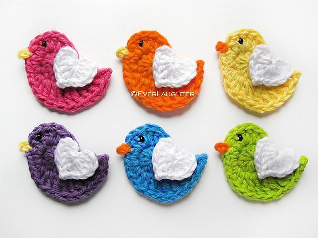 Bird Applique with Heart Wing