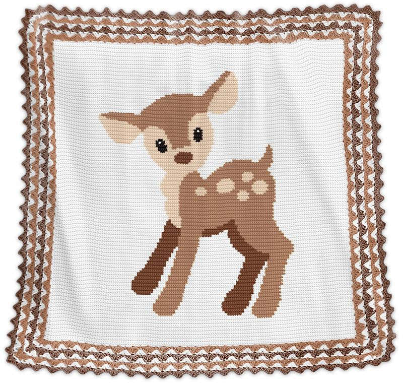Baby Roe Deer Crochet Baby Blanket Pattern – Written Row by Row + Chart