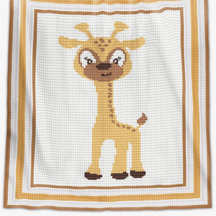 Baby Giraffe Crochet Baby Blanket Pattern – Written Row by Row + Chart