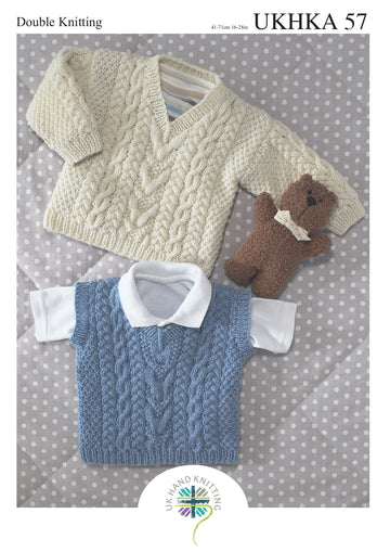 UKHKA 57 Sweater and Slipover in Double Knitting - UKHKA57pdf - Downloadable PDF