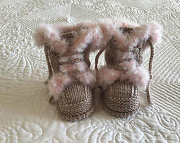 Baby Brown  Fur Trim Booties