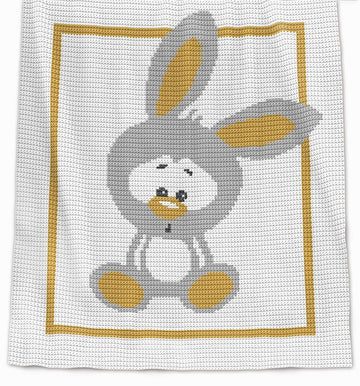 Bunny Crochet Baby Blanket Pattern – Written Row by Row + Chart