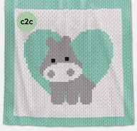 Love Hippo C2C Crochet Baby Blanket Pattern – Written Row by Row + Graph