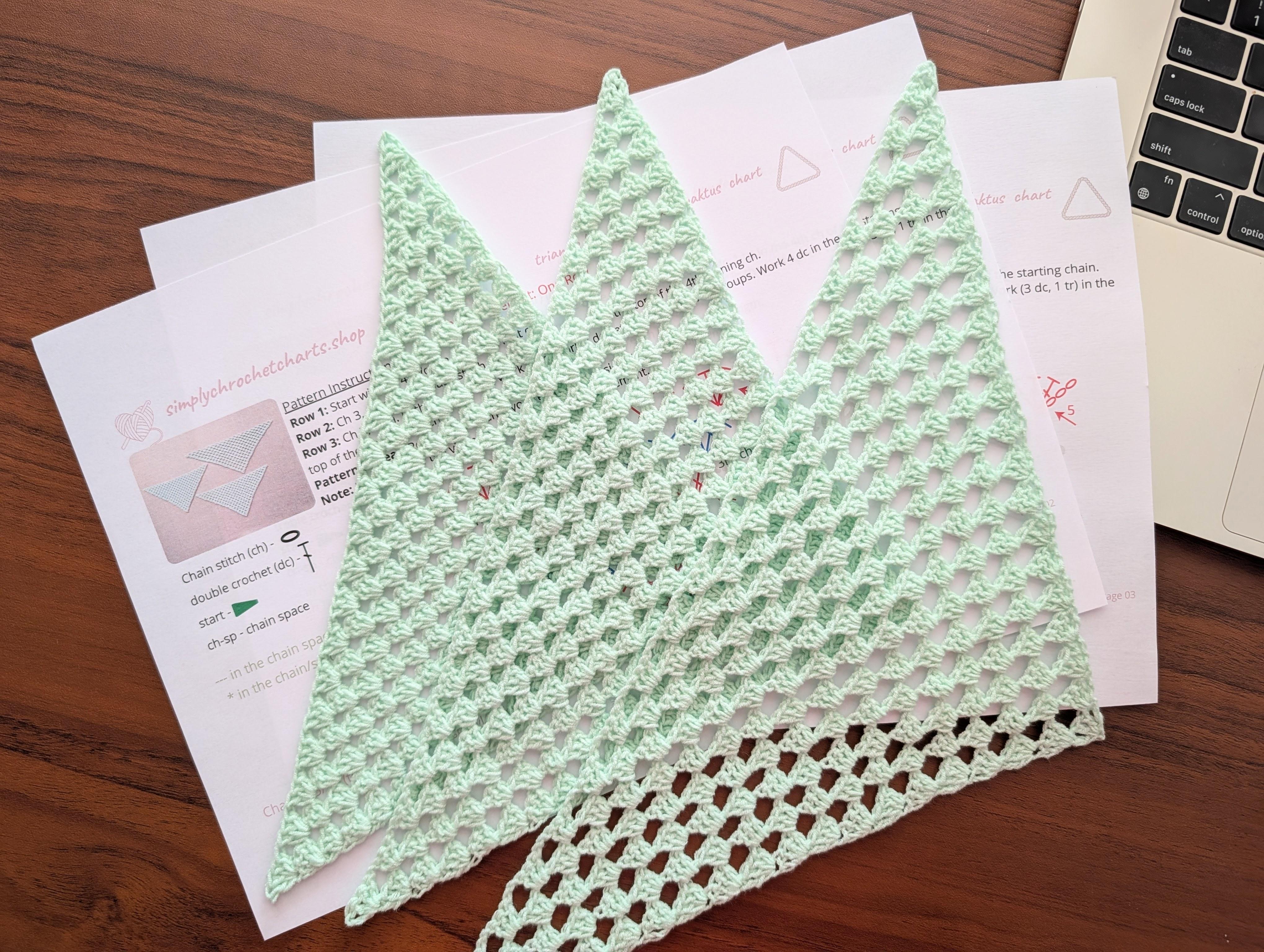 3-in-1: Crochet Bandana, Shawl, Baktus #105