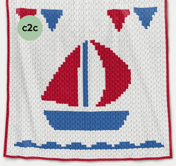 Boat C2C Crochet Baby Blanket Pattern – Written Row by Row + Graph