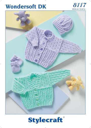 Cardigans, Hat and Mittens in Stylecraft Wondersoft DK - 8117 - Downloadable PDF