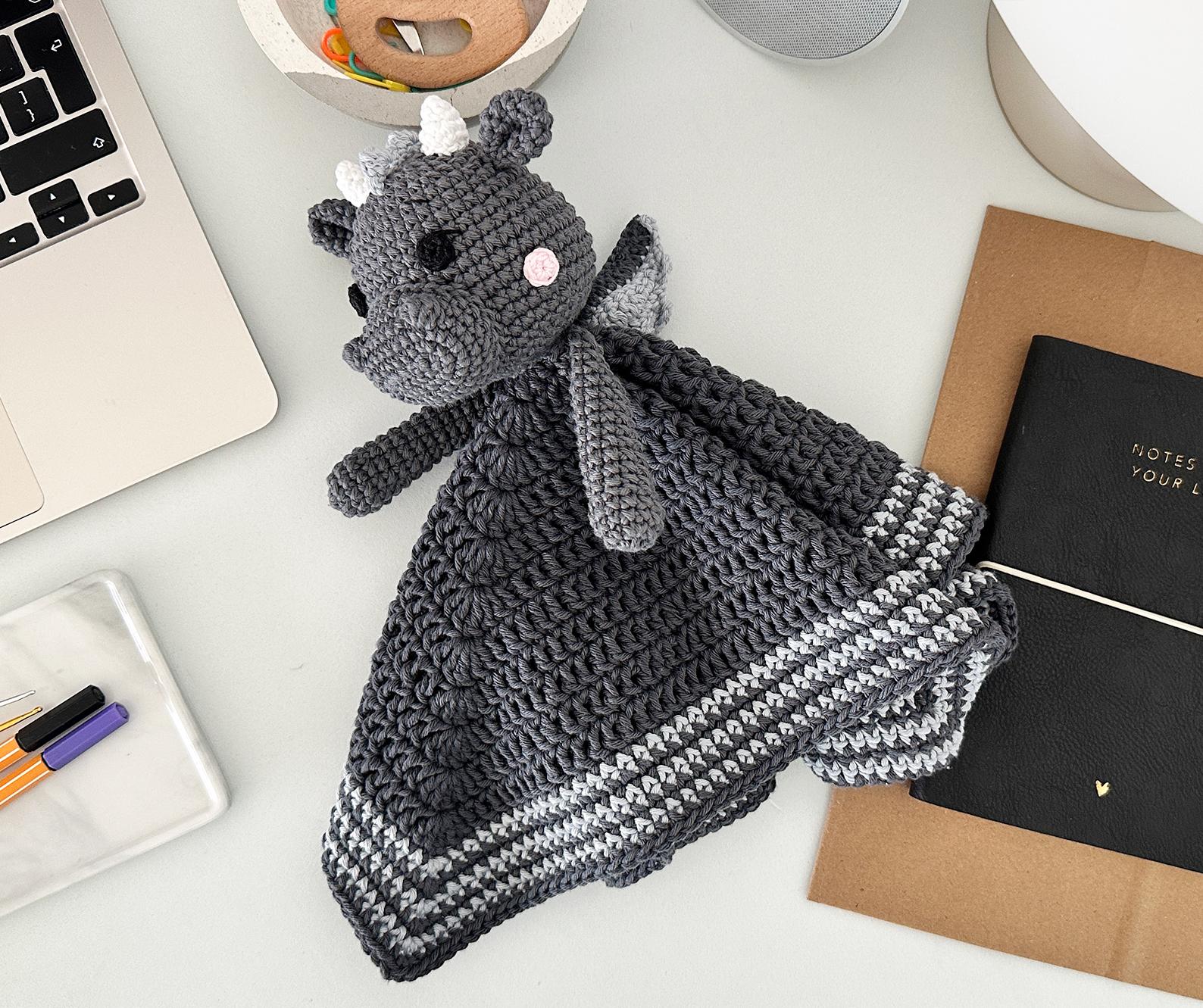 Dragon Baby Lovey Blanket & Rattle Crochet Pattern PDF – Cute Stuffed Toy Tutorial