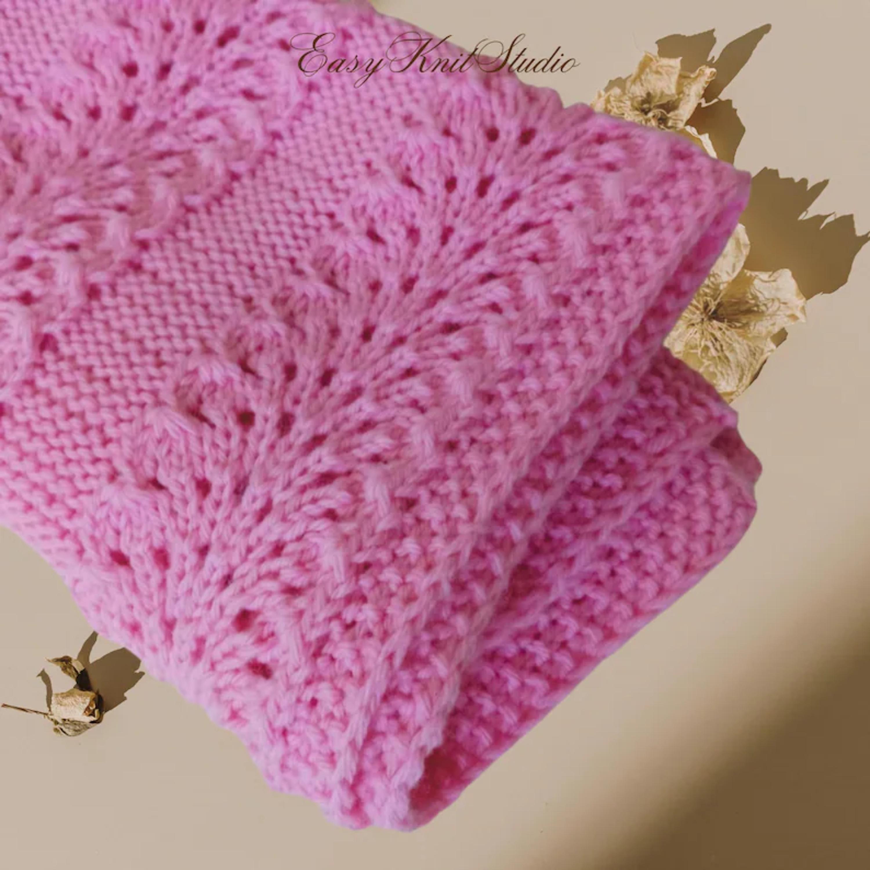 Baby Blanket Knitting Pattern – Easy Lace Knit Blanket