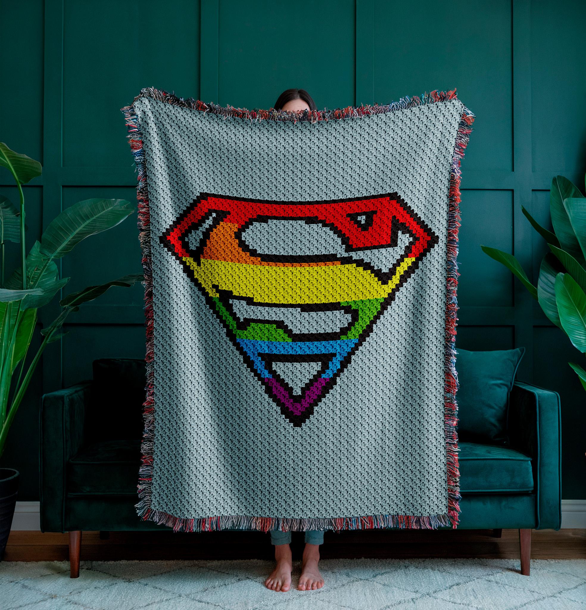Superman Blanket C2C Crochet Pattern