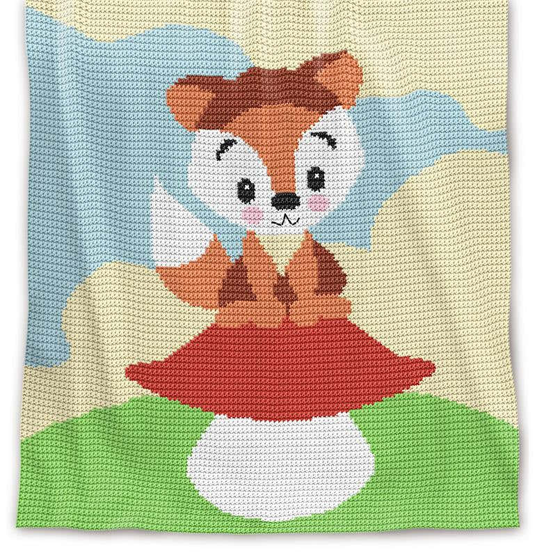Foxie Crochet Baby Blanket Pattern – Written Row by Row + Chart
